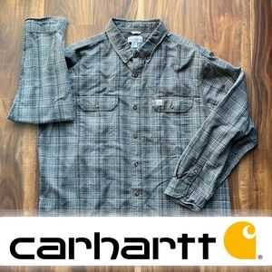 Carhartt Fort Plaid Button-Up Shirt | 100% Cotton | Relaxed Fit |  Men’s Sz. 2XL